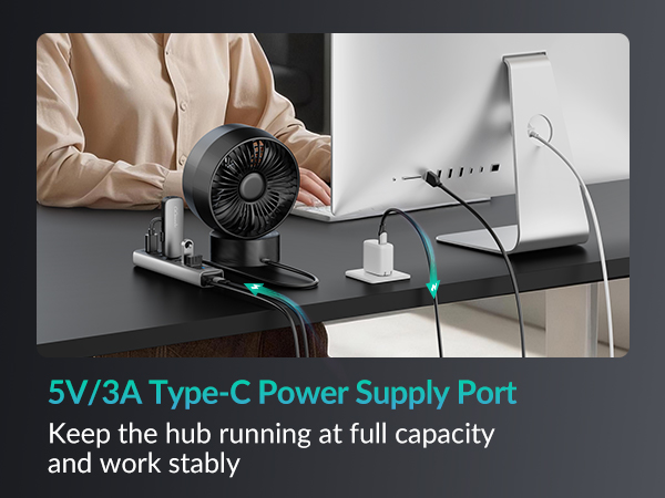 gigimundo gm7u 7 ports usb 3.0 hub with usb c power port for pc laptop mac-04