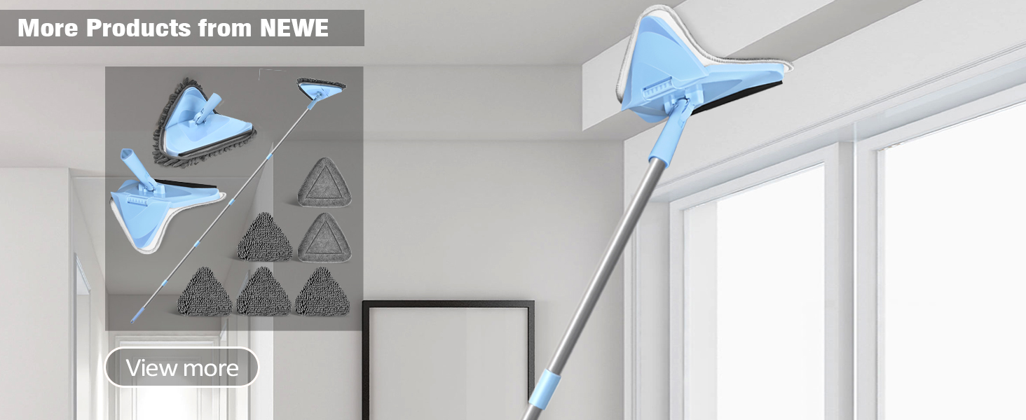 NEWE Wall Mop Cleaner with 80 Inches Long Handle