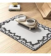 PADOOR-Halloween Pet Feeding Mat-Absorbent Quick Dry Halloween Dog Food Mat-Dog Mat for Food and ...