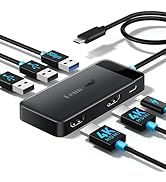 Docking Station Dual Monitor, USB C Hub Multiport Adapter w/2 HDMI 4K, 5Gbps USB3.0 &amp; 2 USB2.0, 1...