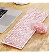 SEUNKWANG V3 Wireless Keyboard and Mouse with Single Backlit, Metal Panel, Bluetooth/2.4G Recharg...