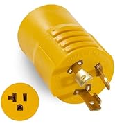30 Amp Shore Power Adapter - NEMA L5-30P to 5-15R/5-20R Twist Lock Plug RV &amp; Marine Generator Con...