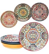 Ronanemon Pasta Bowls Set of 4, 32 oz Large Salad Bowls, 8.2" Serving Bowls Porcelain Prep Dinner...