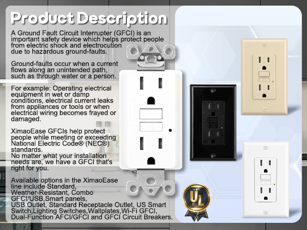 GFCI Outlet 15 amp white