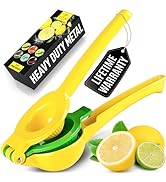 Zulay Metal 2-In-1 Lemon Squeezer Manual - Sturdy, Max Extraction Hand Juicer Lemon Squeezer Gets...
