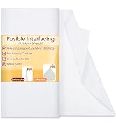 RAINFLOW Fusible Fleece Interfacing for Sewing - 12 Inches X 5 Yards Iron on Interfacing Light We...