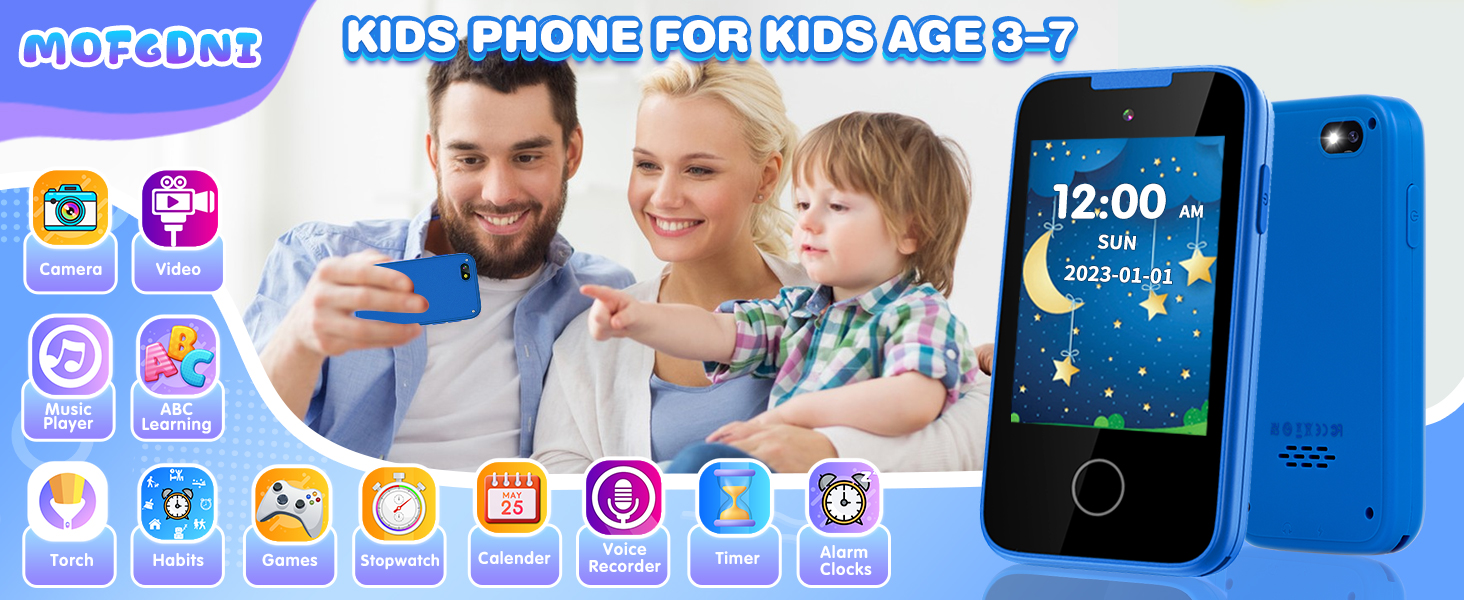 Kids Toy Smartphone Gifts and Toys for Boys Ages 3-7, KidsPlay Cell Phone