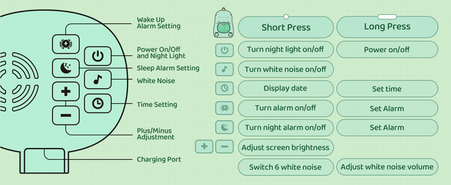 Alarm Clock with Night Light