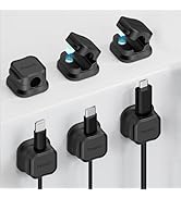 6 Pack Magnetic Cable Clip Organizer Cord Holder, Picozon Adhesive Cable Management, Wire Phone U...