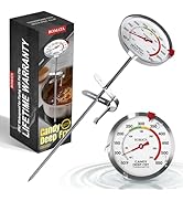 BOMATA Waterproof IP67 Candy Thermometer with Pot Clip, Deep Fry Oil Thermometer with Upgraded 2....