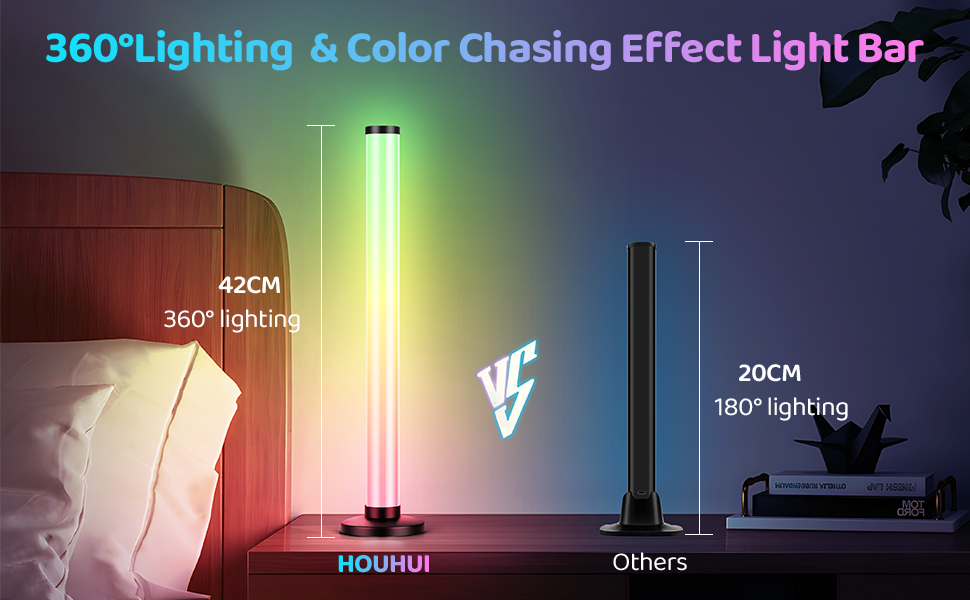 360° full-screen lighting led lights bar for bedroom bedside