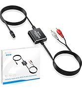 eSynic Portable Optical to RCA Adapter-7 FT Long-Built-in DAC Chip-Easy to Setup-192KHZ Digital t...