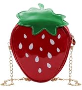 WisePoint Strawberry Purse for Women and Girls, Soft Strawberry Crossbody Bag with Chain Strap, S...