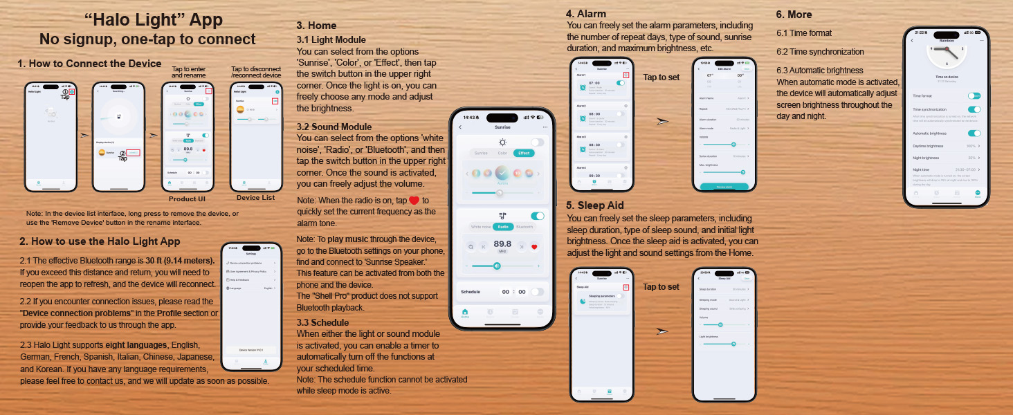 Smart Sunrise Alarm Clock with No Signup APP