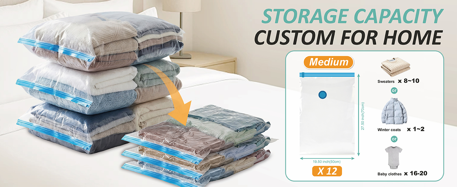 vacuum storage bags medium size