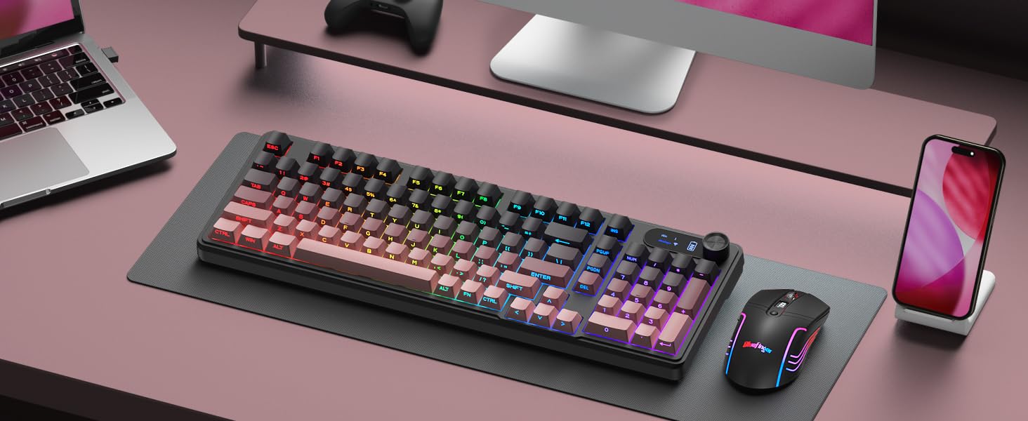 Bluetooth gaming keyboard Wireless Rgb keyboard and mouse Backlit wireless keyboard and mouse