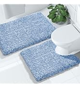 Yimobra Fluffy Bathroom Rugs Sets 2 Piece, Shaggy Toilet Rug U Shaped, Soft Comfortable Non Slip ...