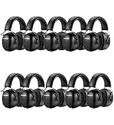 PROHEAR 037 10 Pack Bluetooth 5.0 Hearing Protection Headphones with Rechargeable 1100mAh Battery...