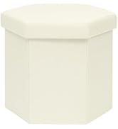 B FSOBEIIALEO Storage Ottoman Cube Hexagonal Pouf Ottomans, Foot Rest Seat for Sofa Footrest Entr...