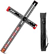 4 in 1 Adjustable T-Square Measuring Tools, 24in Aluminum Drilling Positioning Ruler, Cabinet Har...