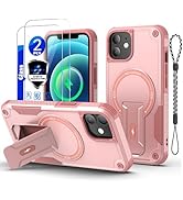 for iPhone 12/iPhone 12 Pro case[Compatible with MagSafe][with 2 * 9H Tempered Glass Screen Prote...