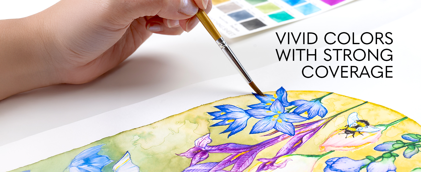 Professional Paint Brush, Water Brush Pen, Mixing Palette, 50 Half-Pan Watercolors, Travel case