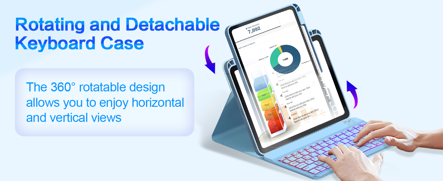 blue ipad air 6th keyboard case