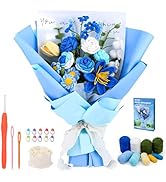 Iuuidu Crochet Kit, Flower Bouquet Crochet Kit for Beginners, Crochet Bouquet Kit Rose with Step-...