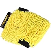 MIKKUPPA Car Wash Mitt Microfiber - Double-Sided Chenille Scratch Free Mitt with Waterproof Inner...
