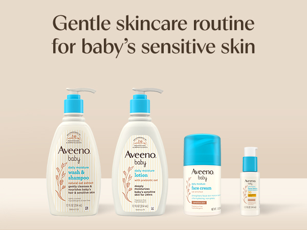 Gentle skincare routine for baby's sensitive skin