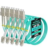 VANDESAIL LC to SC 5 pack Fiber Patch Cables, Fiber Jumper Optical OM3 Duplex Multi Mode Patch Co...