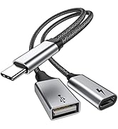 USB C OTG with Charging USB C OTG adapter USB C OTG Splitter with 60W PD Fast Charge Compatible f...