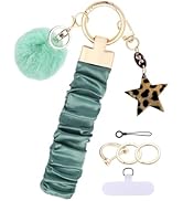 EAQIOIL Wristlet Keychain Stretchy Key Chain for Car Keys with D-ring Scrunchie Keychain Wristlet...
