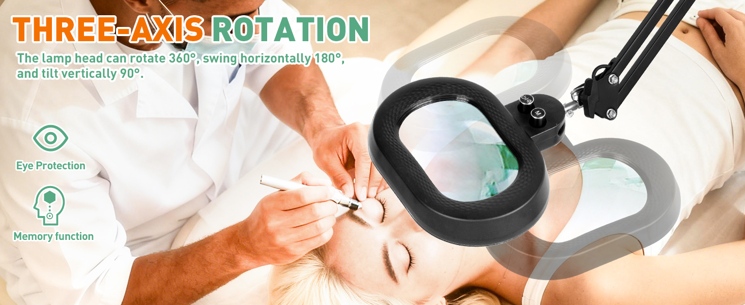 magnifying glasses with light lighted magnifying glass with stand magnifier Three-axis rotation