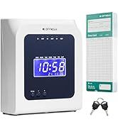 OFFNOVA Thermal Time Clock for Employees Small Business, No Ink Ribbons or Network Needed, in/Out...