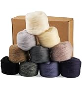 Sparkeads 50 G Wool Roving Chunky Yarn for Needle Felting Bulk Soft Fibre Wool Supplies with Pape...