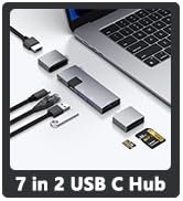 USB C Hub for MacBook, USB-C Hub 7-in-2, for Thunderbolt 4 USB C Port, 4K 60Hz HDMI, Ethernet, 2 ...