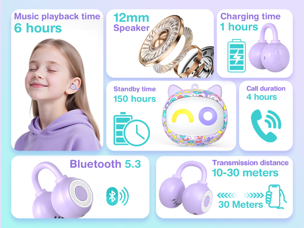kids earbuds open ear earbuds clip on earbuds bluetooth headphones for kids headphones wireless