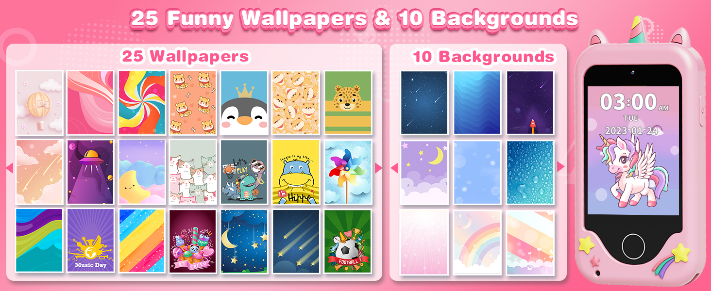 Toys for 3 4 5 6 Year Old Boys Kids MP3 Music Player with Dual Camera, Games