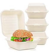 Peohud 100 Pack Clamshell Take Out Food Containers