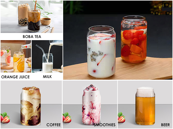 glass tumbler with straw and lid