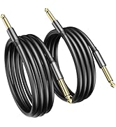 COOLSELL Guitar Cable, 3ft 2 Pack Guitar Patch Cable, Soft Durable 1/4 Inch Instrument Electric G...