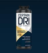 Certain Dri Body Powder for Men and Women, Maximum Sweat Absorption &amp; Moisture Control, 8 Oz, 1 Pack