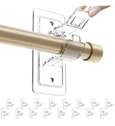 16 Pack No Drill Curtain Rod Brackets, Holding Up to 17 lbs, PET Curtain Rod Holders, Adjustable ...