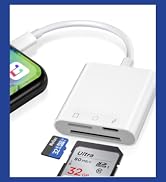 Denlane SD Card Reader for iPhone, SD &amp; Micro SD Dual Slots Memory Card Reader for iPad, Digital ...