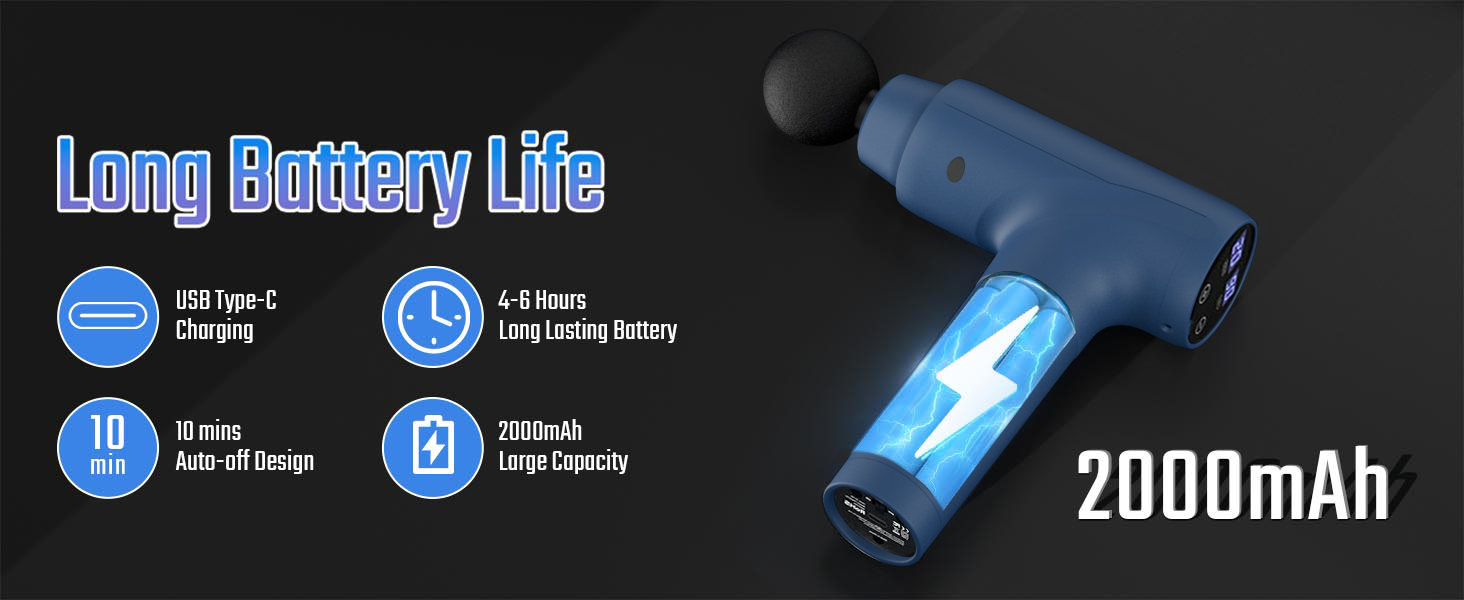 cotsoco Massage Gun, Muscle Massage Gun Deep Tissue Back Massager with Silent Brushless Motor