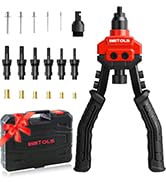 WETOLS 3 in 1 Rivet Nut Tool, Rivet Gun, Reamer Set, Professional Rivet Gun Kit with 5 Rivet Head...