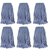 Commercial Heavy Duty Mop Heads Replacement: 6 Packs Industrial Wet Mop Head for Floor Cleaning -...