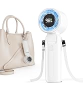 Fcsih Handheld Turbo Fan, 100-Speed Portable Mini Fan with 12800 RPM Strong Airflow, Foldable 4-i...