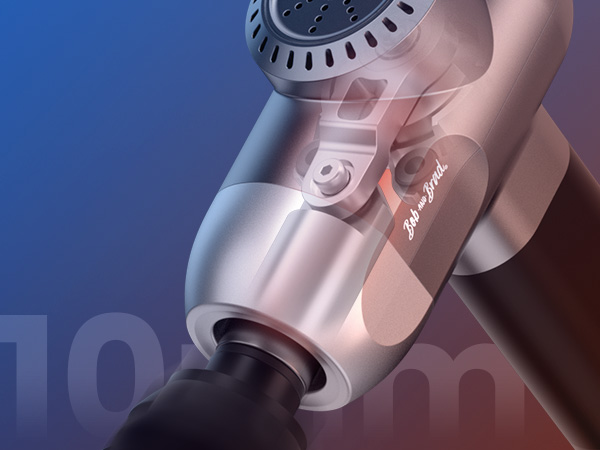massage gun with heat and cold head